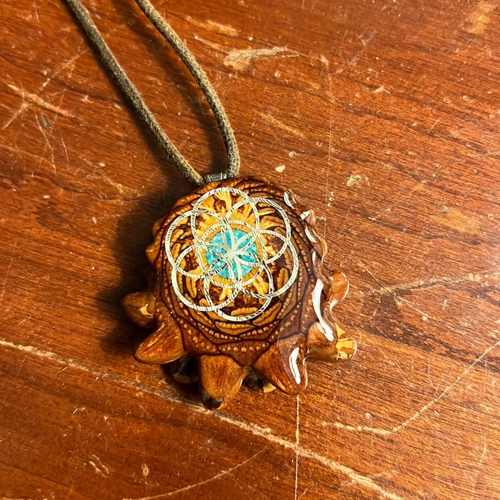 Third eye pinecone with turquoise